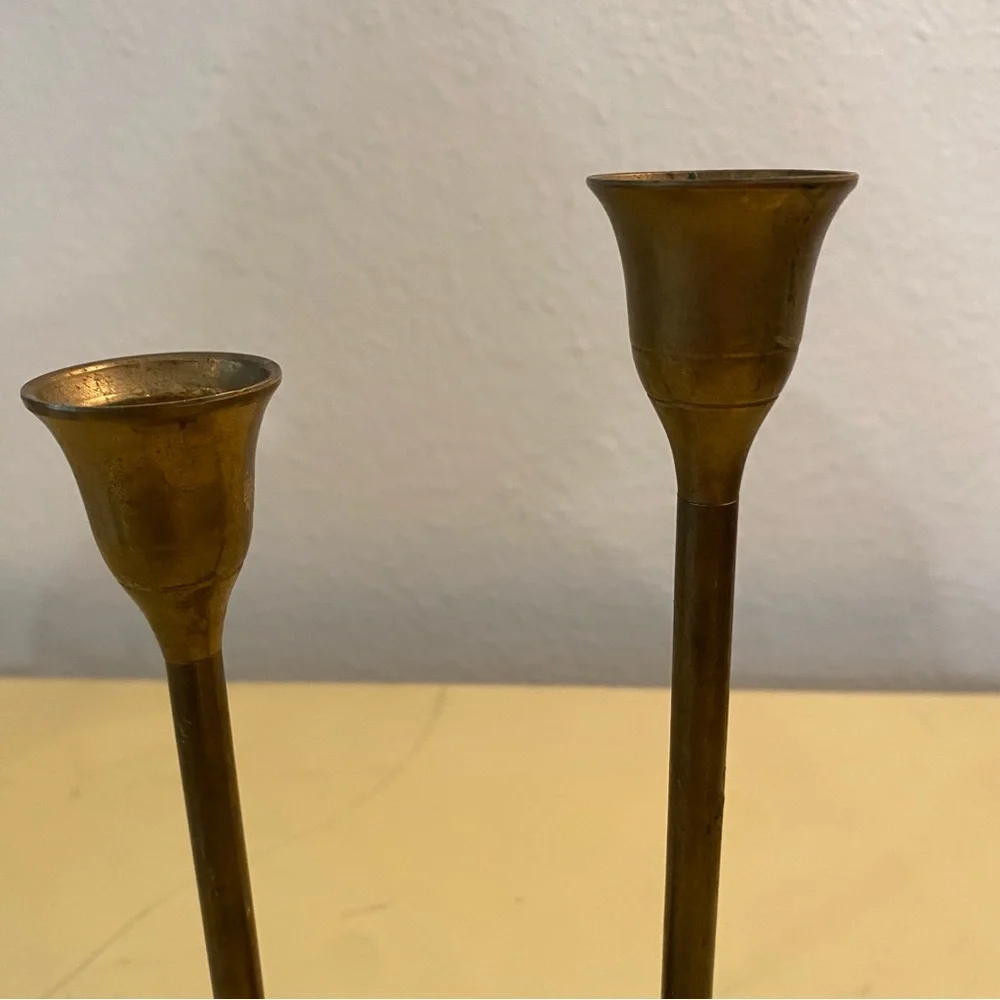 Brass Candlestick Holders.  7” & 8”.‎  Vintage.